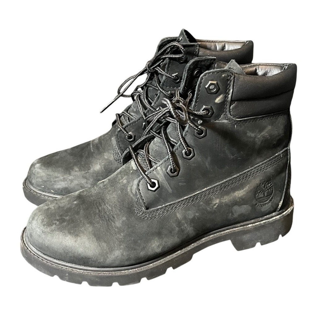 Timberland Premium 6 Inch Boot Womens 7.5 Black Nubuck Waterproof A156S